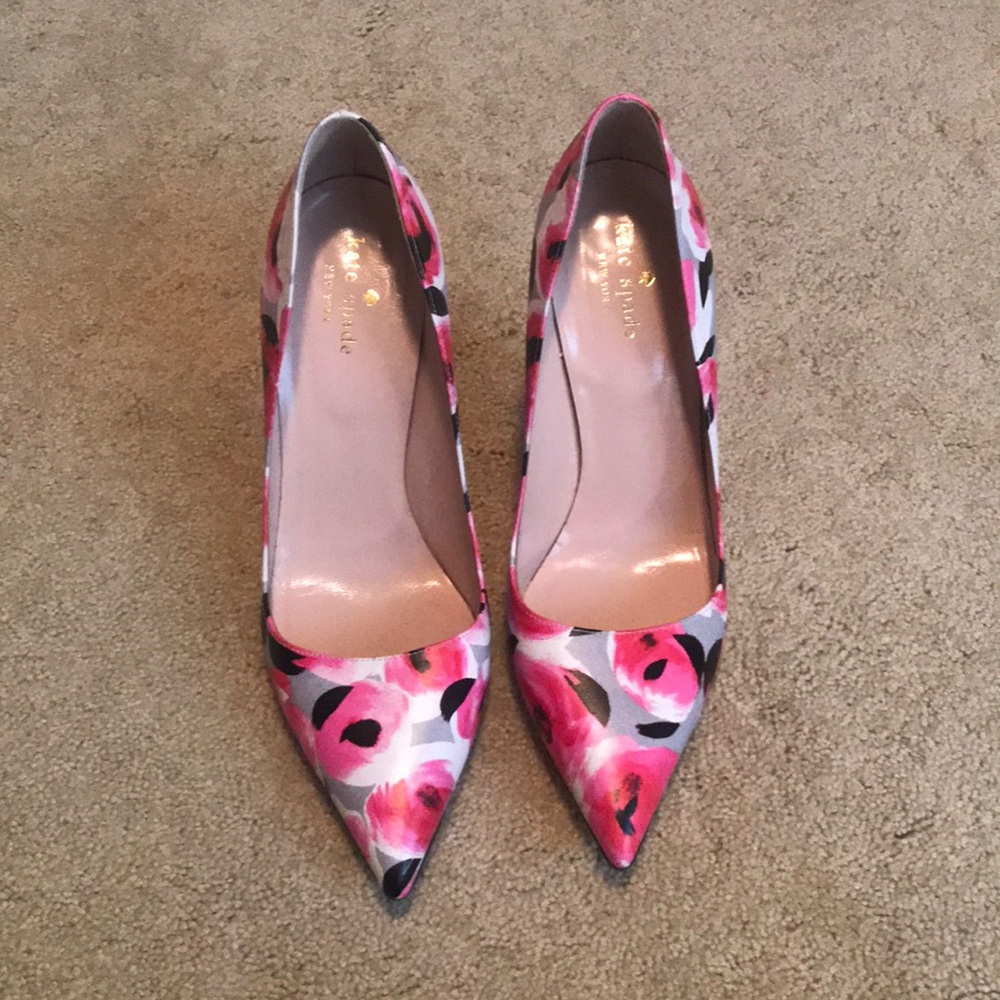 Pink floral pointed toe pumps from Kate Spade